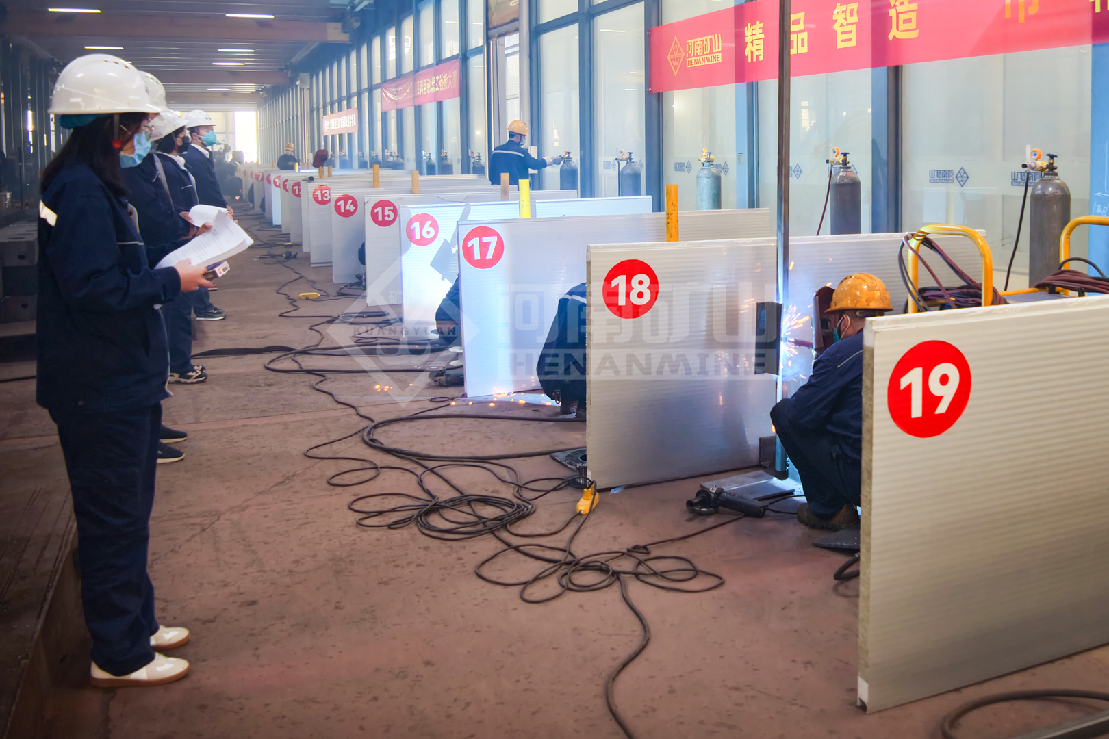Welding workstations prepared for practical assessment