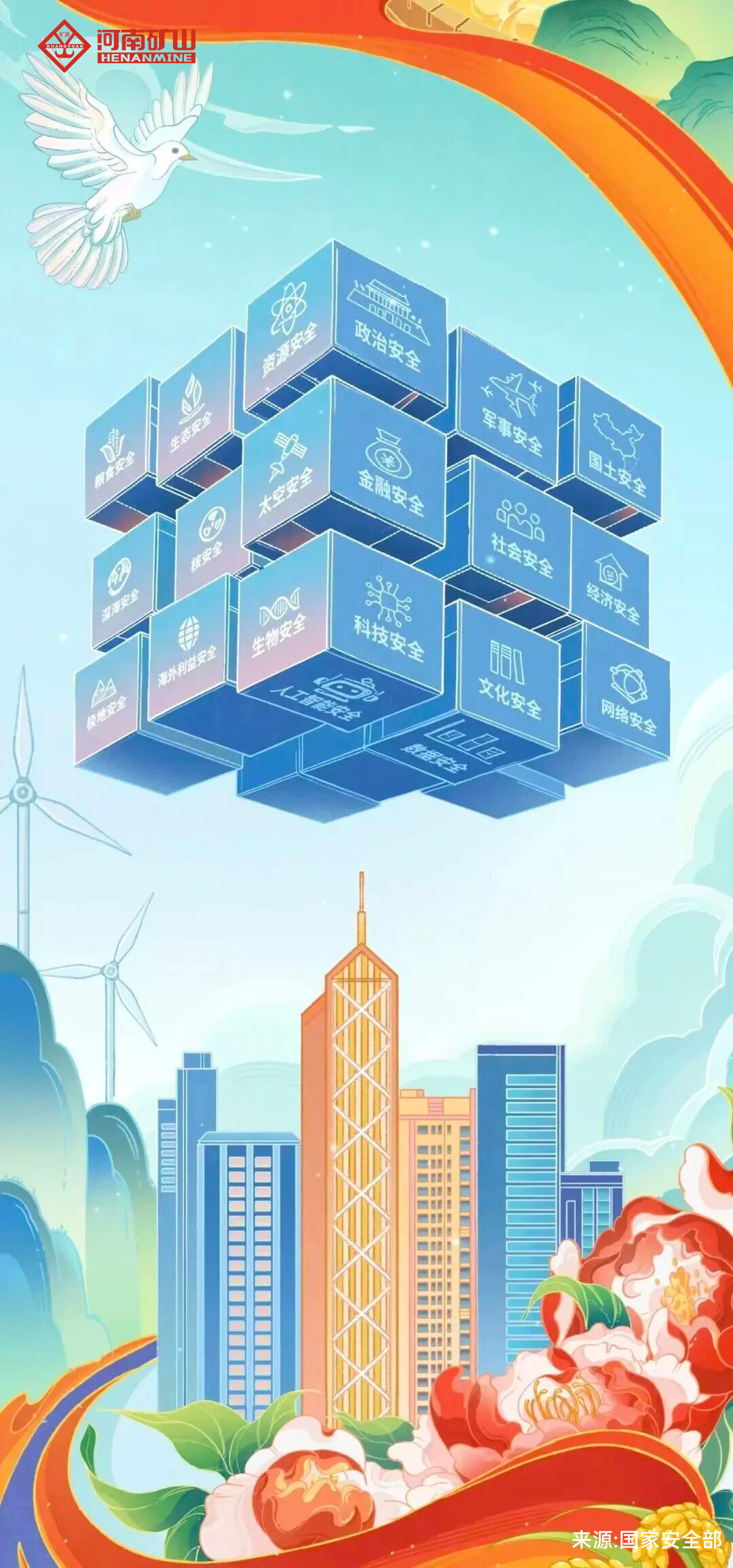 Blue awareness poster with city and digital-system illustrations Blue awareness poster with city and digital-system illustrations
