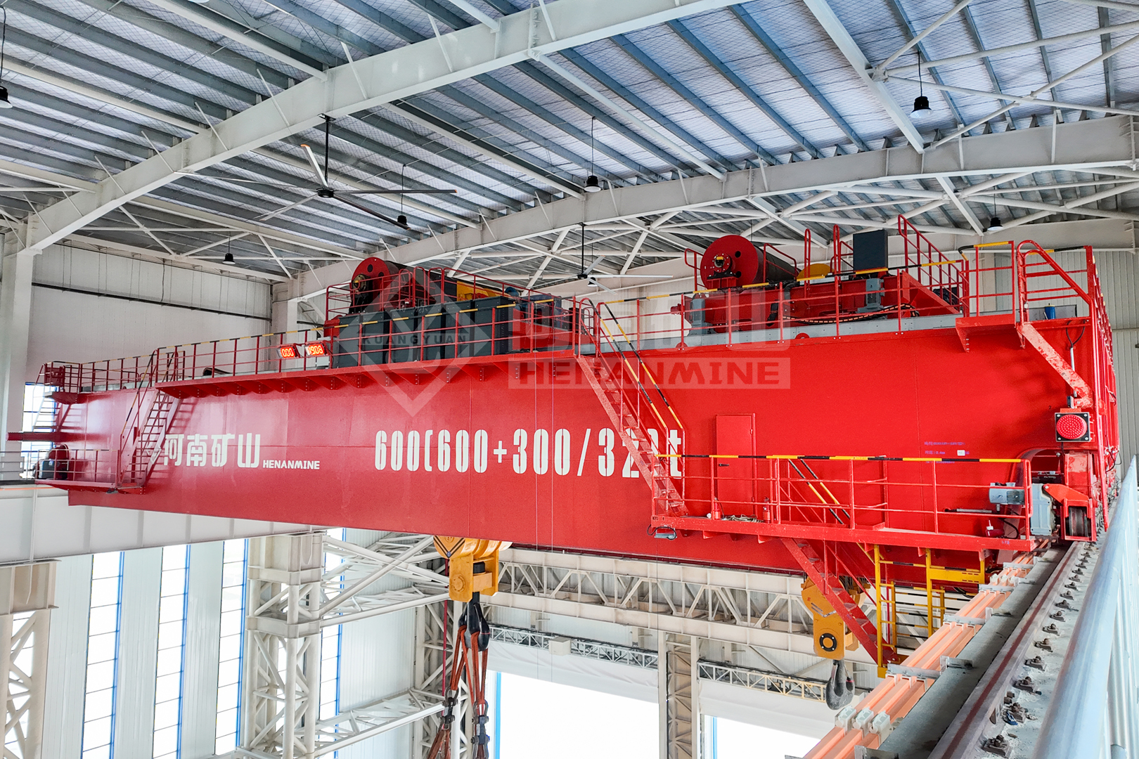 600 t Double-Trolley Overhead Crane Installed for Marine Equipment Manufacturing