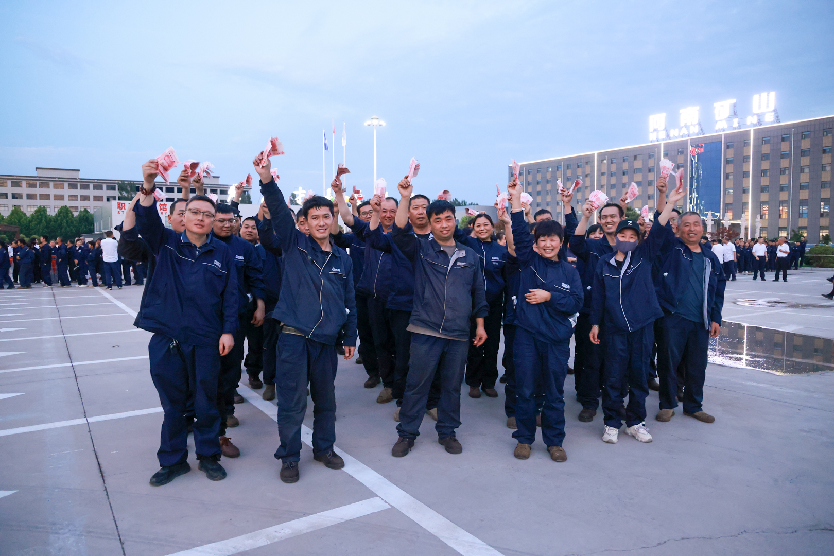 Employees displaying seasonal support received at the event