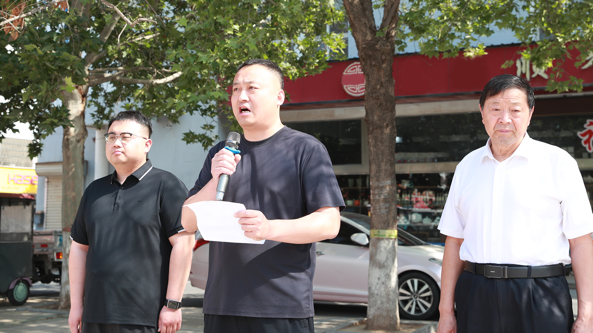 Company representative speaking at the transport programme event
