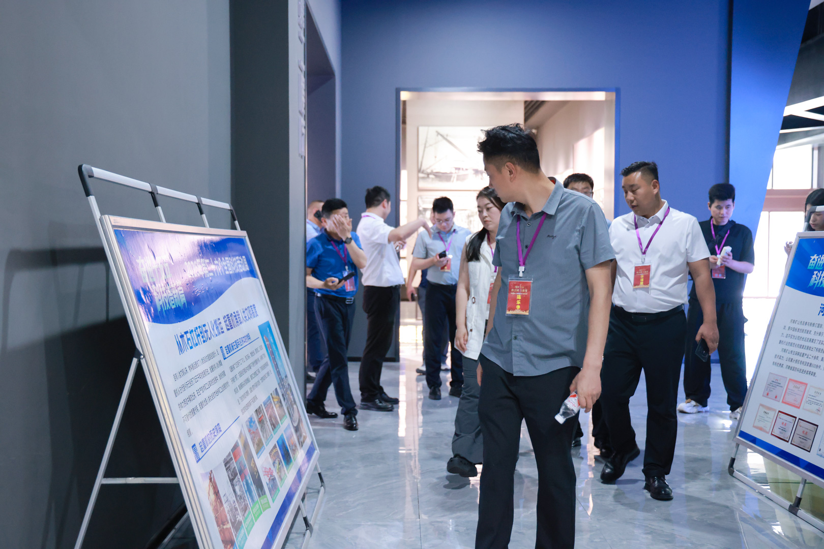 Visitors entering the crane museum exhibition area
