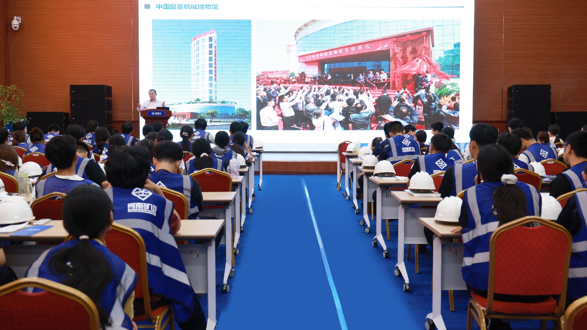 Internship participants attending a company presentation