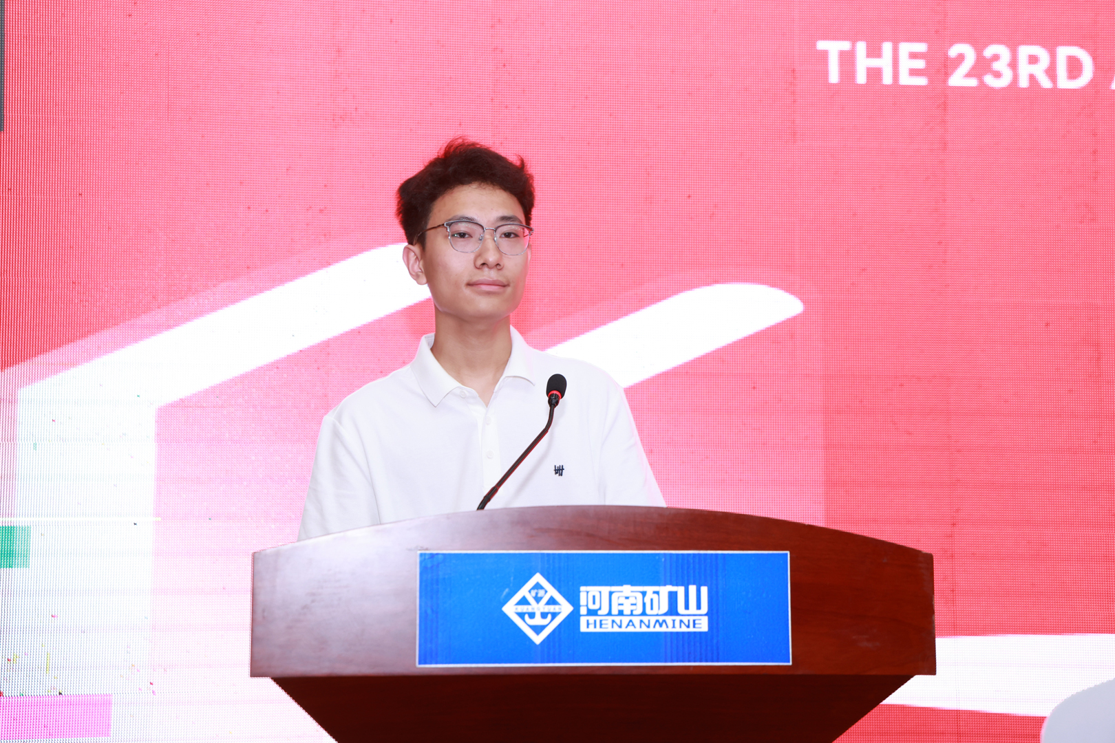 Student representative speaking at the support ceremony