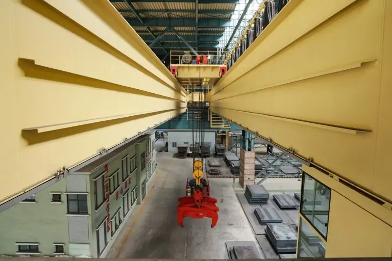 50 plus 50 tonne slab clamping crane manufactured by Henan Mine Crane