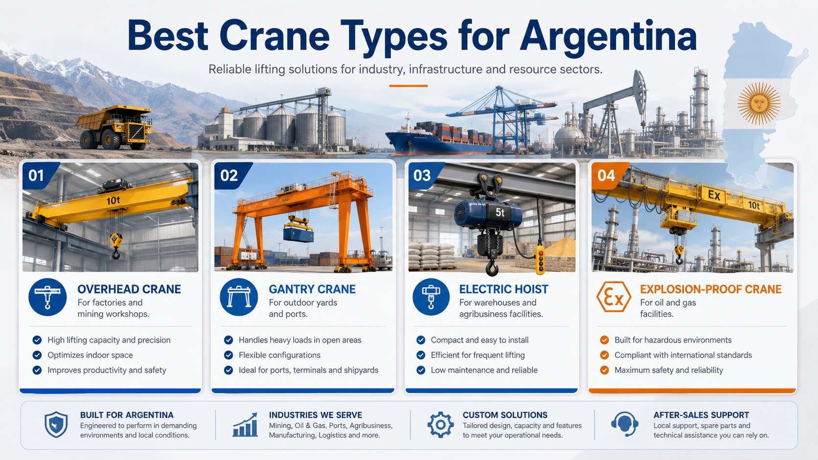 Crane Supplier in Argentina | Chinese Overhead & Gantry Crane Manufacturer