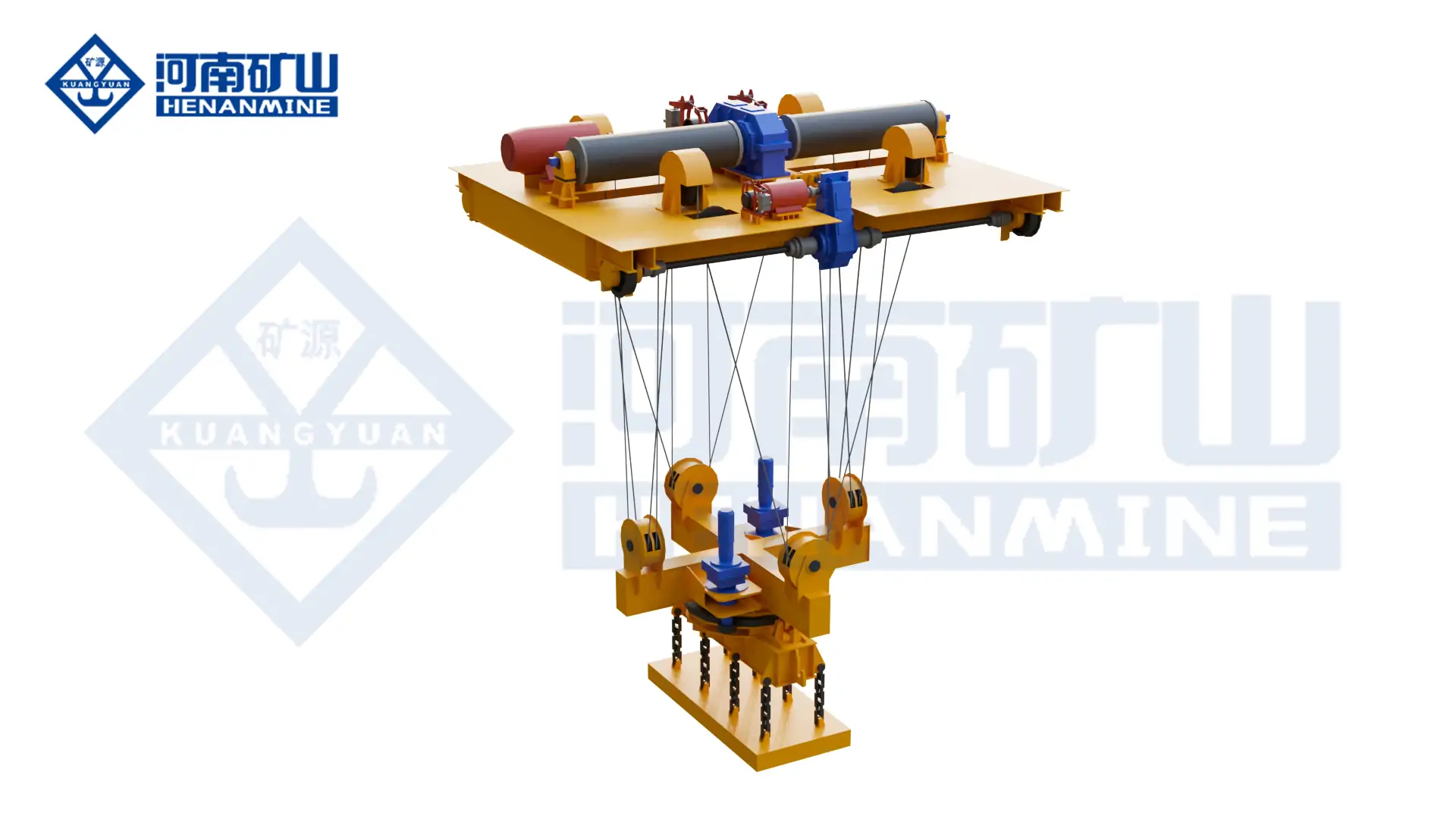 electromagnetic hanging beam crane for steel coil handling with rotation