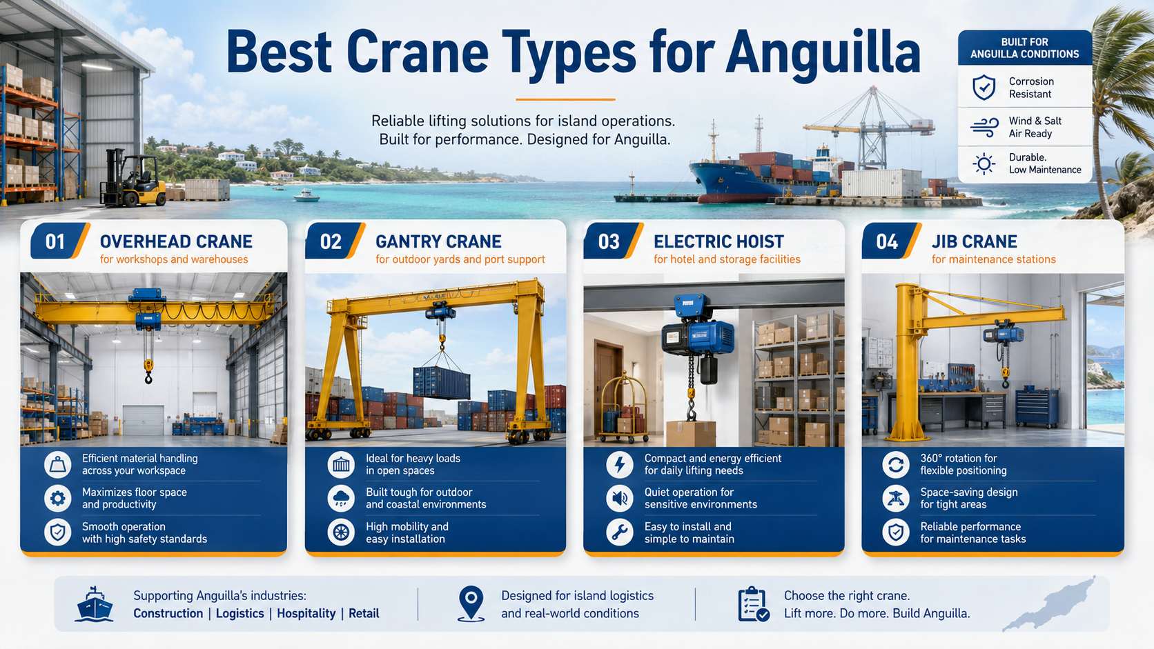 Crane Supplier in Anguilla | Chinese Overhead & Gantry Crane Manufacturer