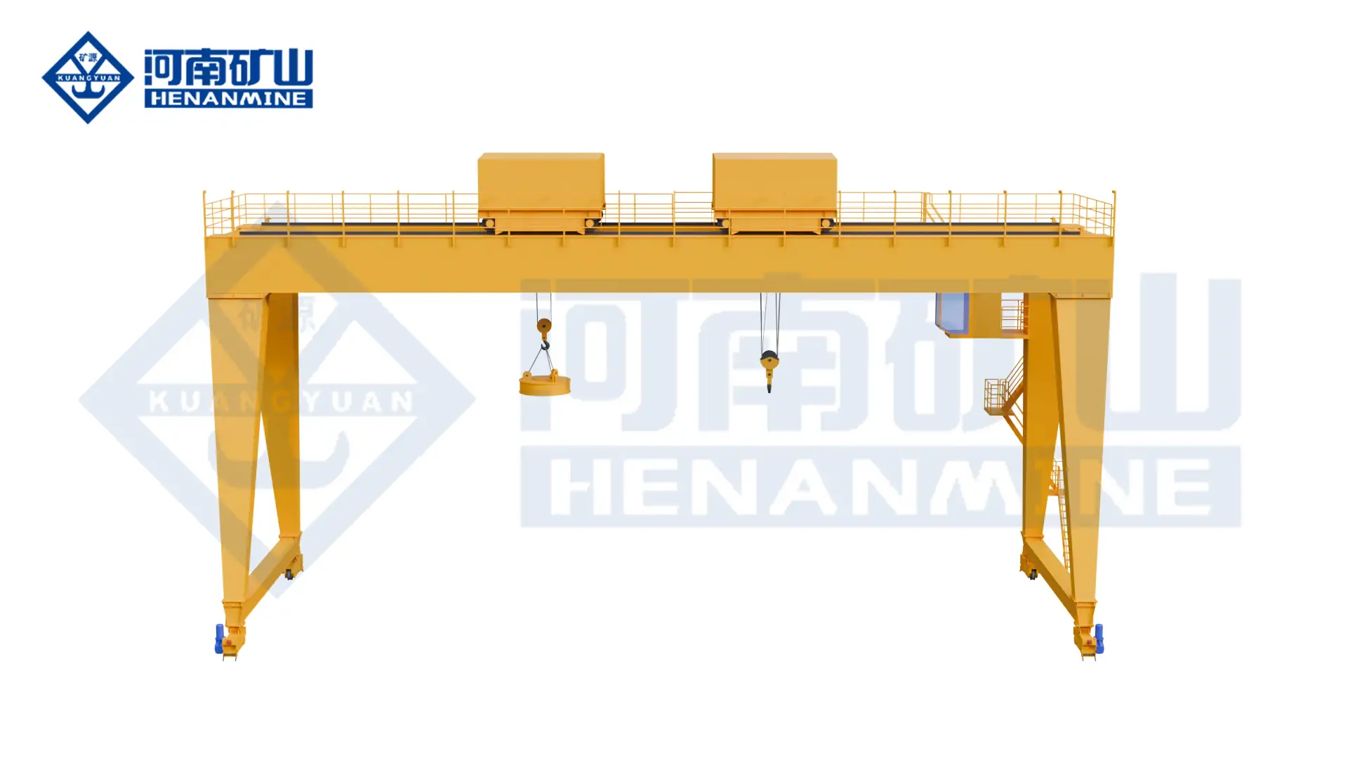 Henan Mine Crane electromagnetic hook double girder gantry crane
