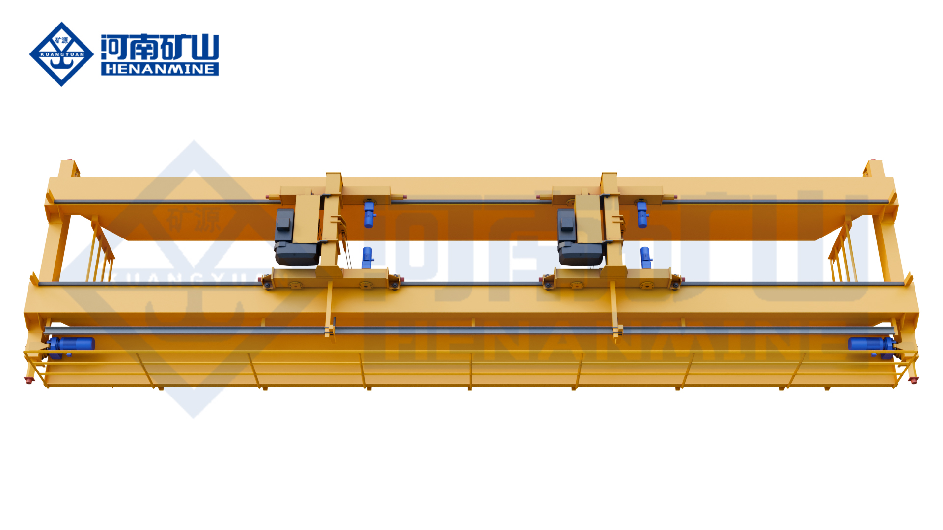 double-trolley overhead crane for long steel warehouse products