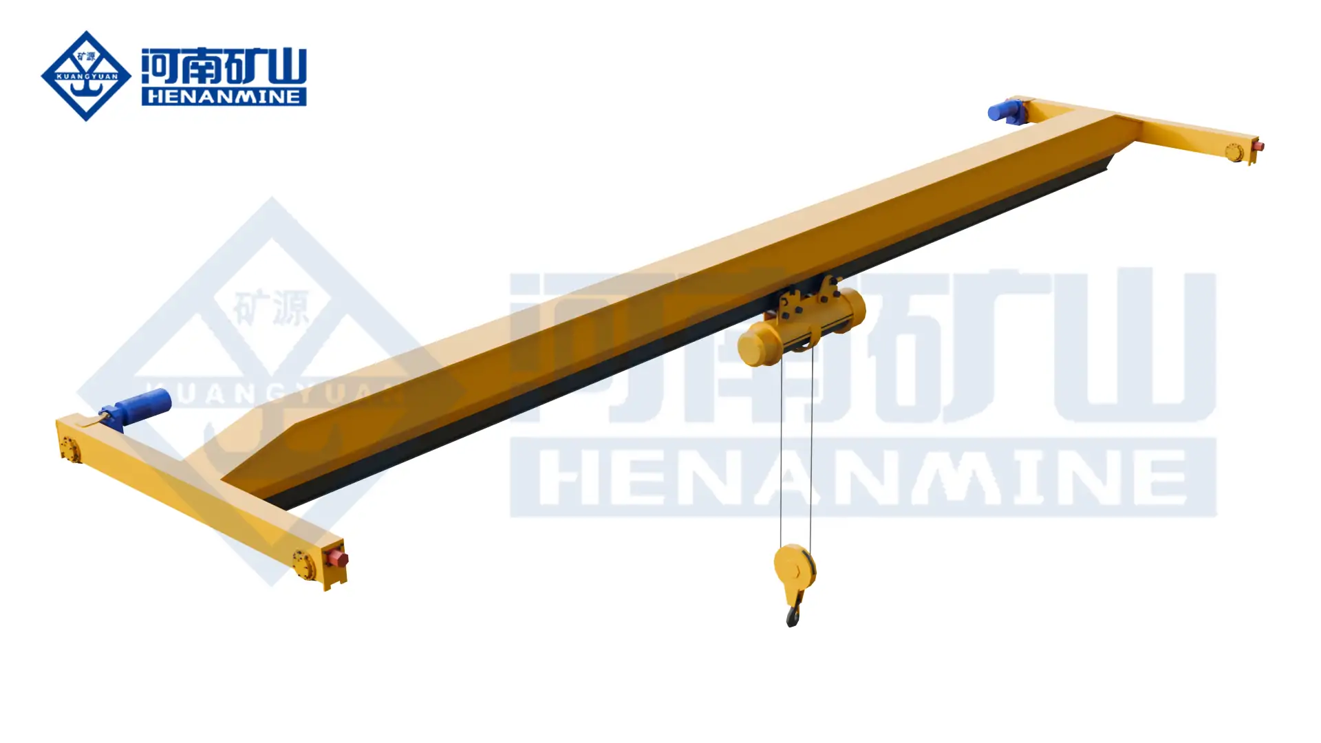 single girder overhead crane showing bridge and hoist arrangement