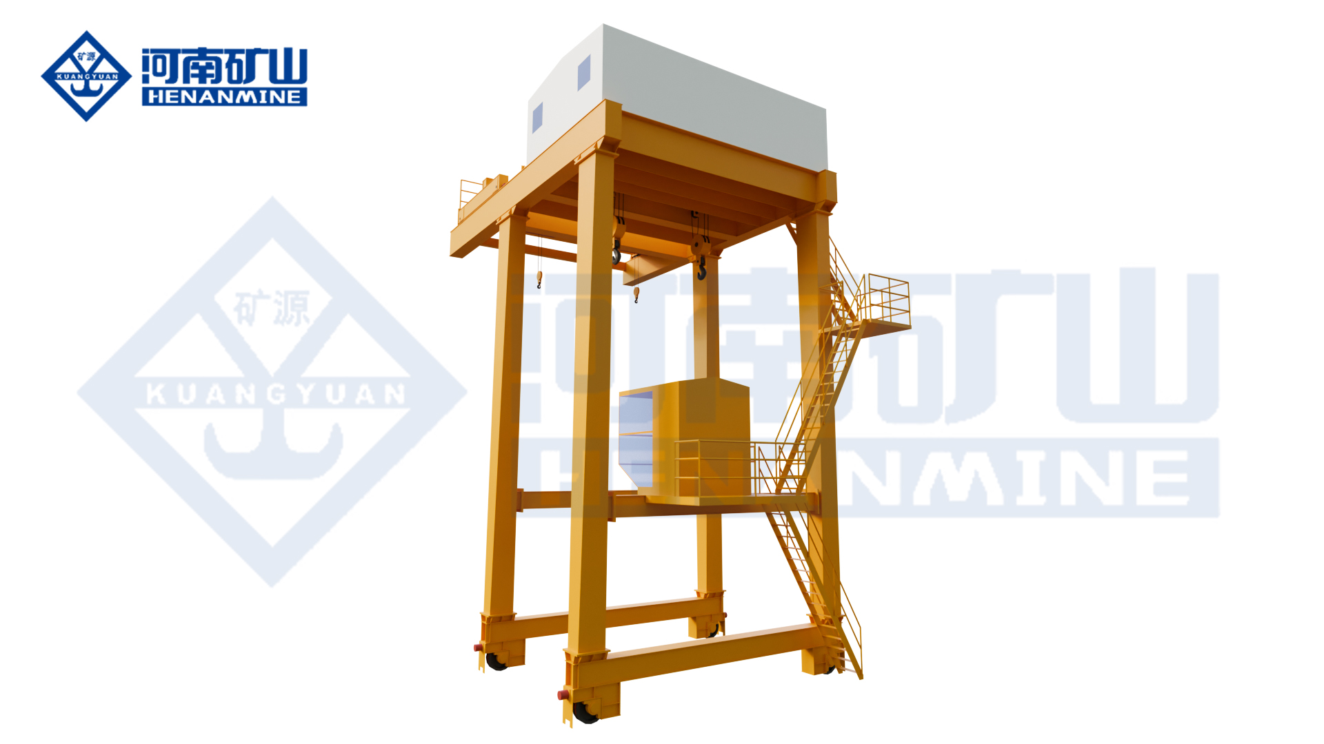 QM dam gantry crane perspective rendering with service access