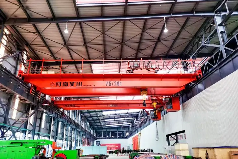 double girder hot rolling mill crane above steel production line