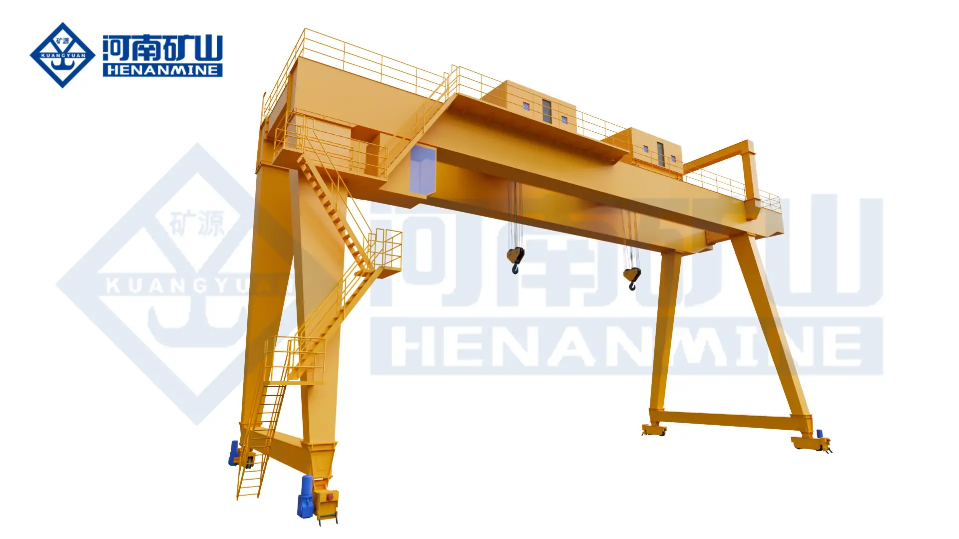 Shipyard Goliath crane with coordinated trolley arrangement for hull section handling