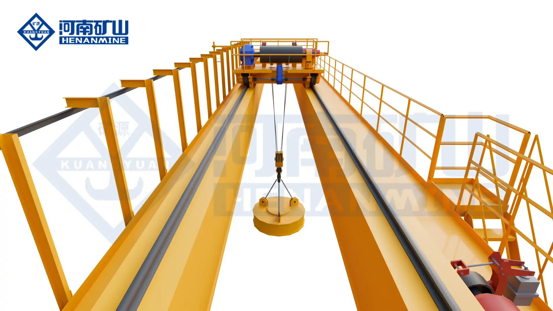 electromagnetic bridge crane for handling steel plate and sections