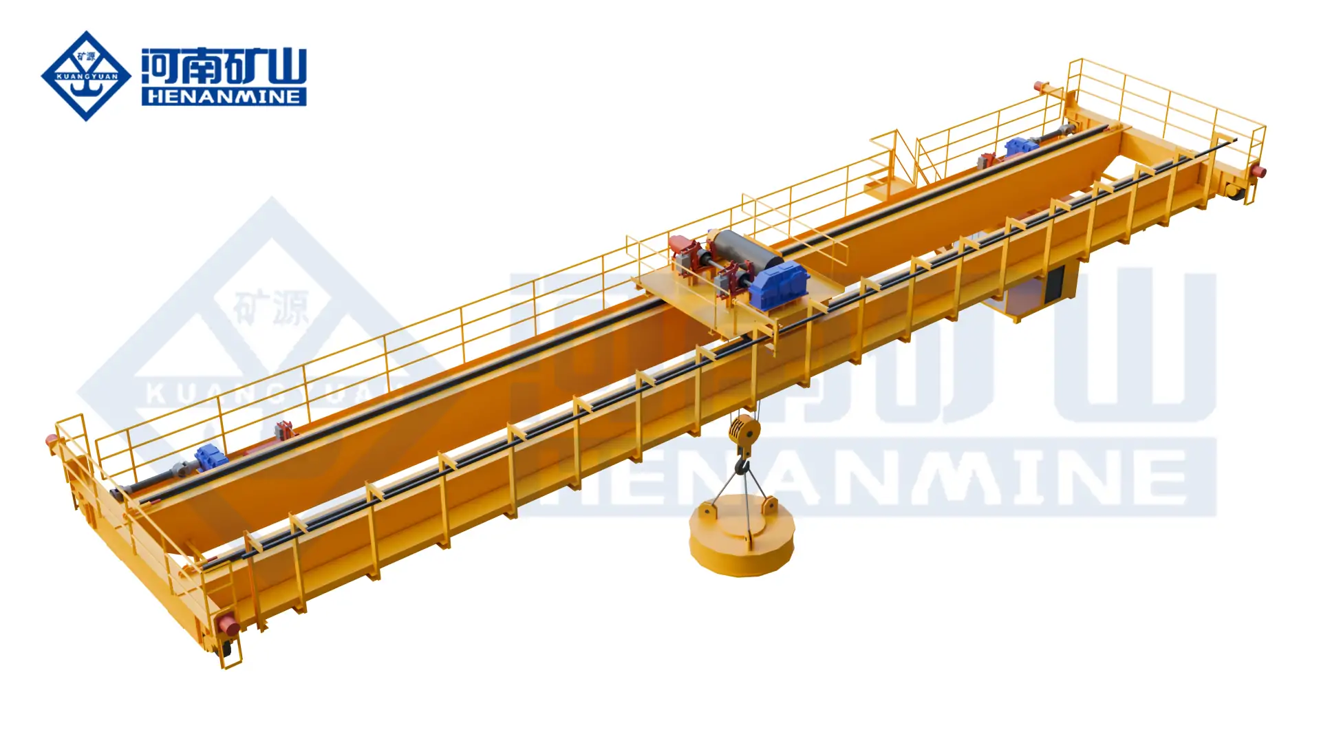 electromagnetic bridge crane for ferromagnetic steel handling