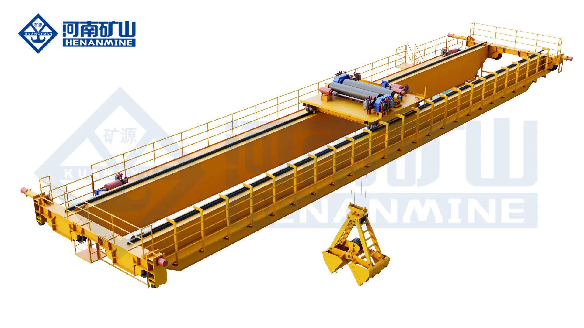 Henan Mine Crane intelligent grab overhead crane structure and trolley arrangement