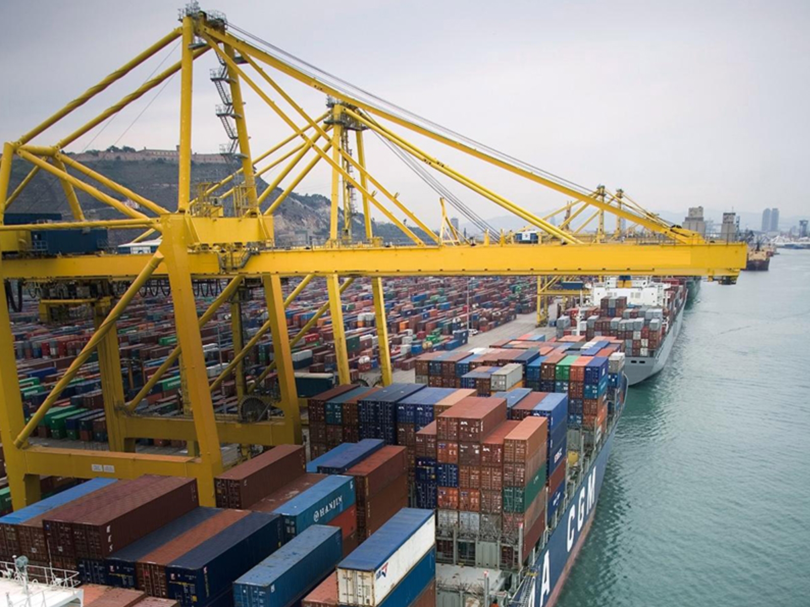 large ship-to-shore crane designed for marine terminal conditions