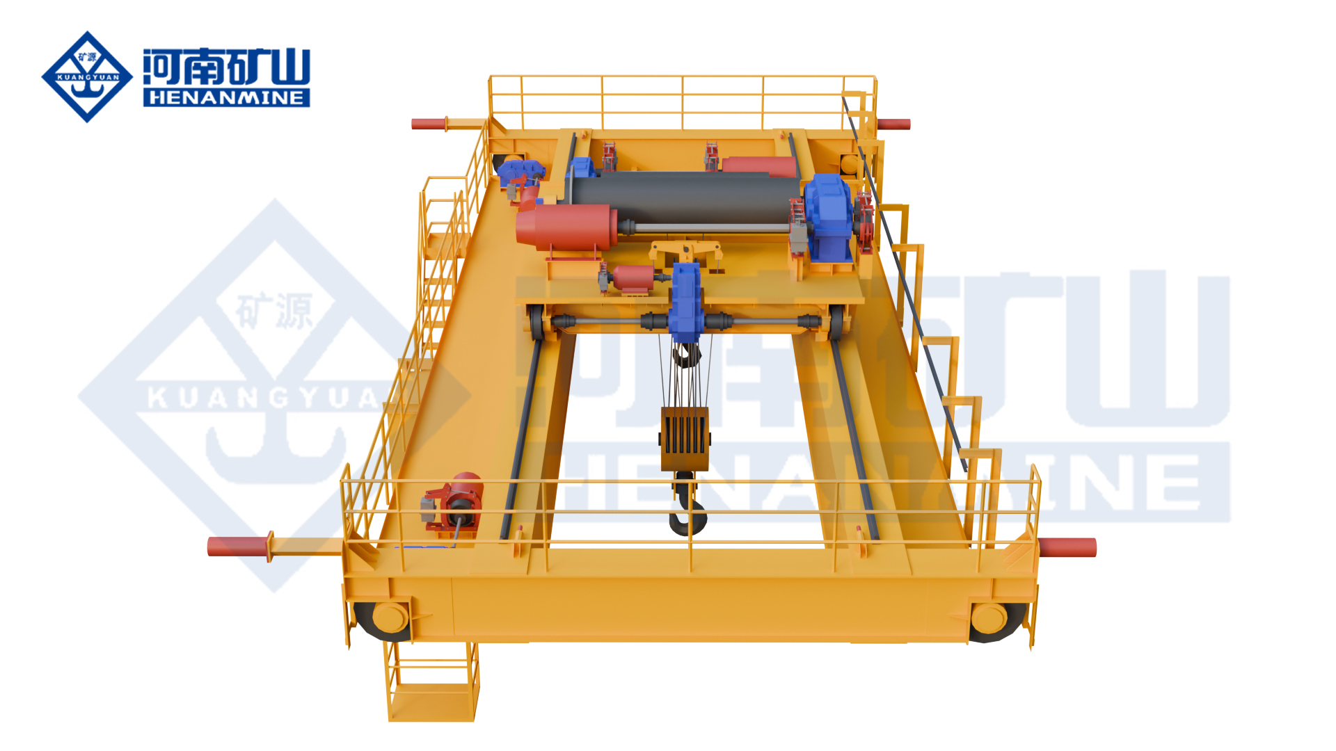 foundry overhead crane transporting a molten metal ladle