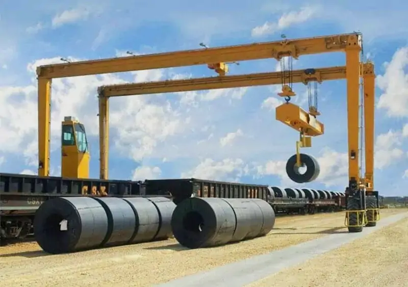 double-girder RTG crane structure for container yard duty