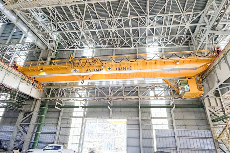steel processing crane installation requiring coordinated safety zones