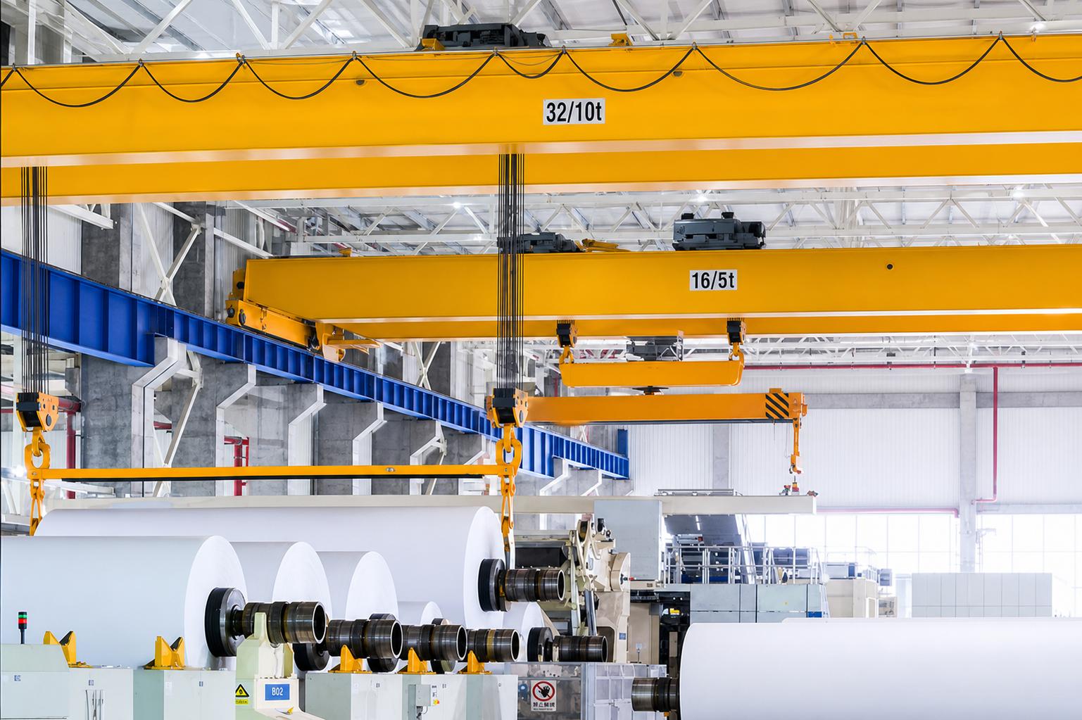 45t Paper Mill Overhead Cranes: High-Humidity Wet-End Protection and Precise Roll Handling